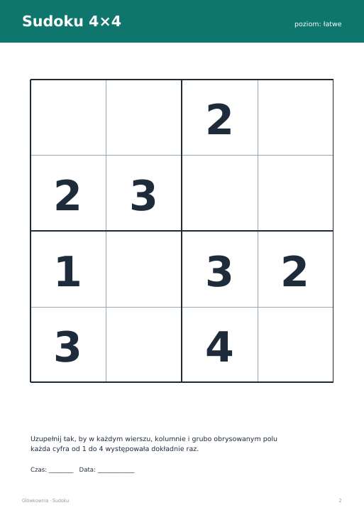 Sudoku do druku, zestaw 68