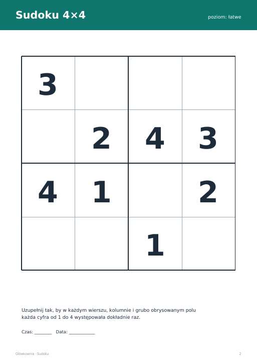 Sudoku do druku, zestaw 69