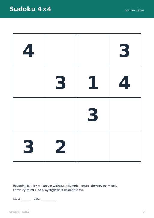 Sudoku do druku, zestaw 73
