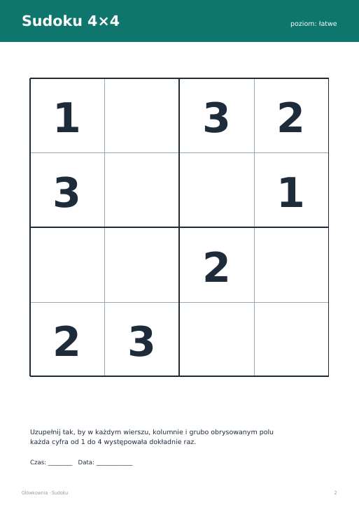 Sudoku do druku, zestaw 75