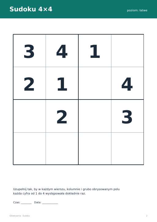 Sudoku do druku, zestaw 76