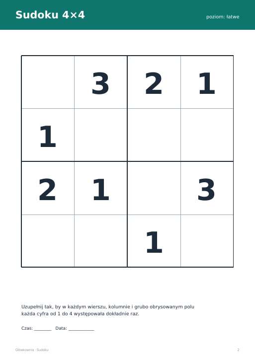 Sudoku do druku, zestaw 8