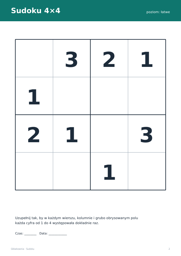 Sudoku do druku, zestaw 8