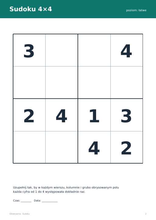 Sudoku do druku, zestaw 82