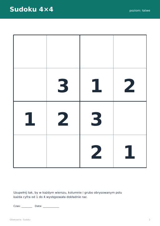 Sudoku do druku, zestaw 85