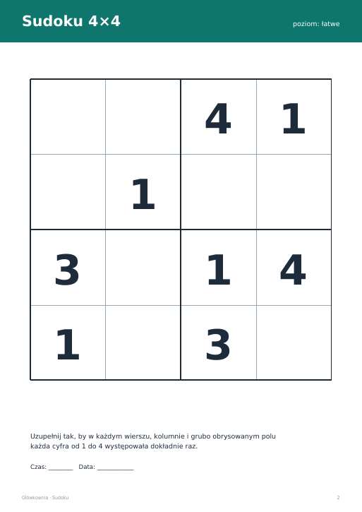 Sudoku do druku, zestaw 86