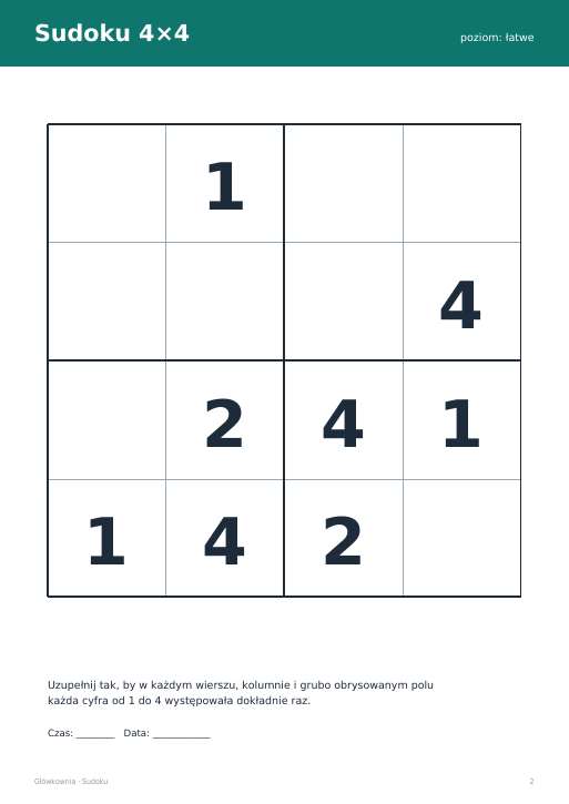 Sudoku do druku, zestaw 89