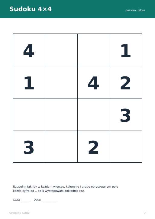 Sudoku do druku, zestaw 92
