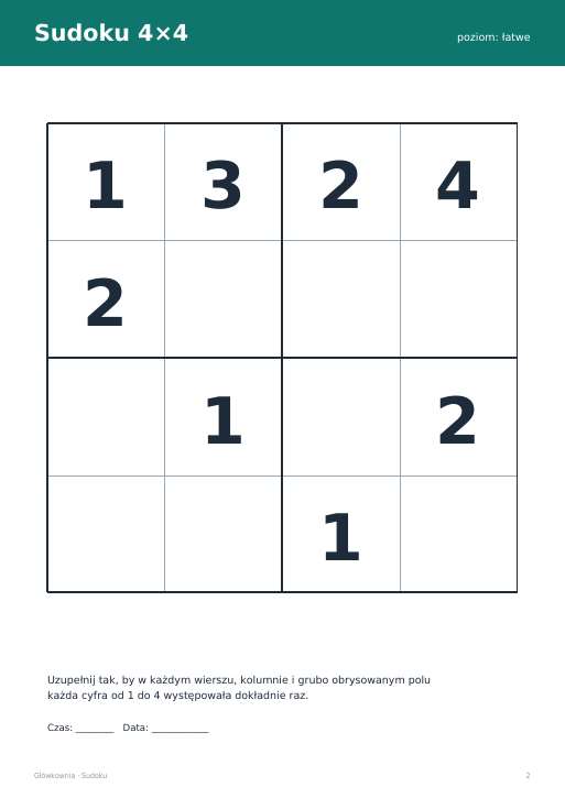 Sudoku do druku, zestaw 93