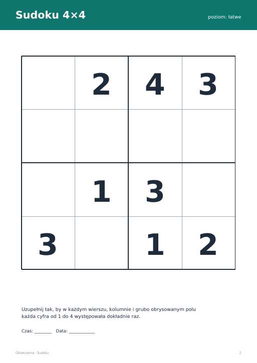 Sudoku do druku, zestaw 94
