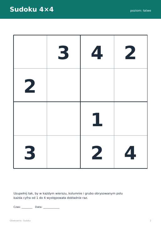 Sudoku do druku, zestaw 96