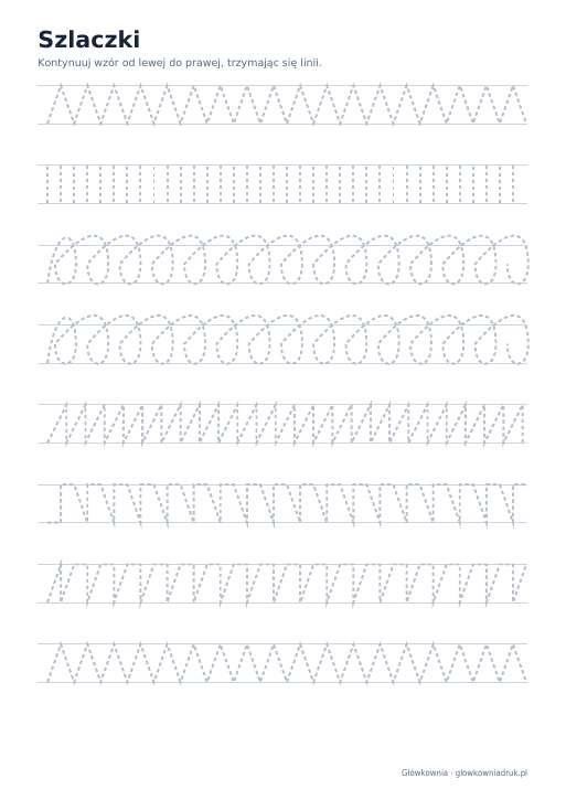 Szlaczki do nauki pisania, zestaw 2