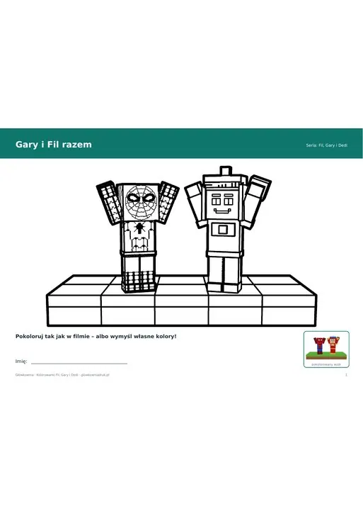 Kolorowanka Gary i Fil razem