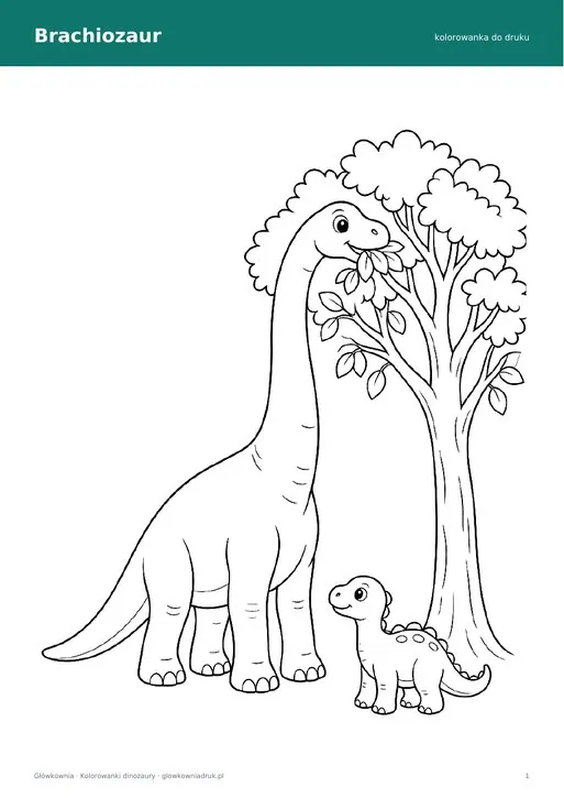 Kolorowanka brachiozaur – dinozaur z długą szyją