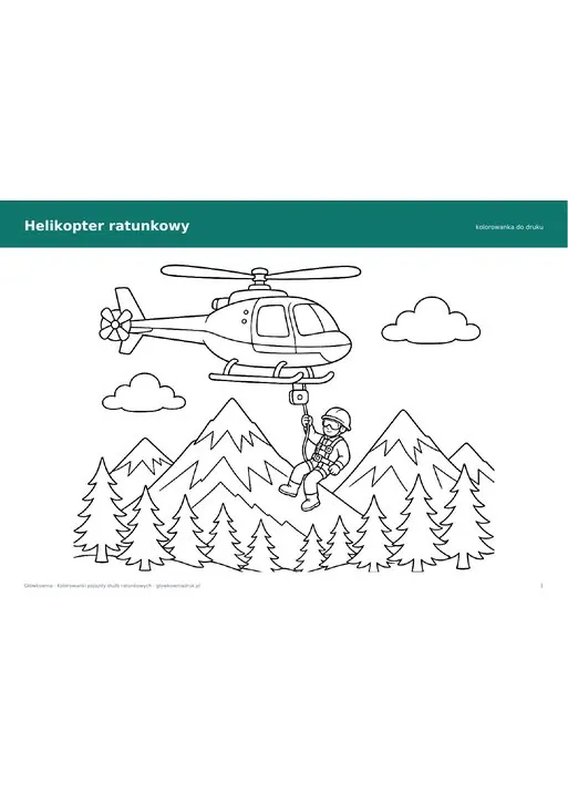 Kolorowanka helikopter ratunkowy