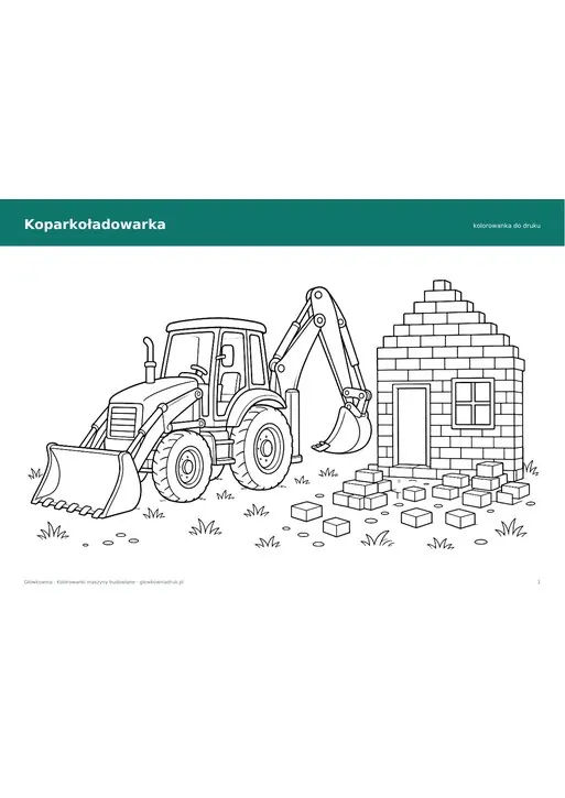 Kolorowanka koparkoładowarka do druku