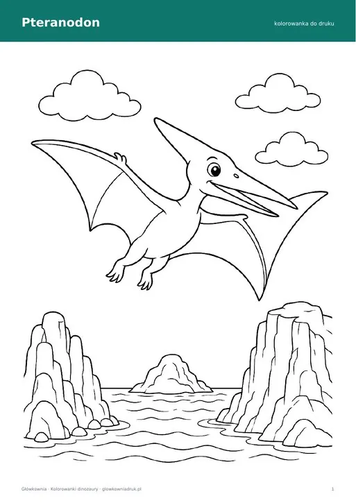 Kolorowanka pteranodon – latający gad