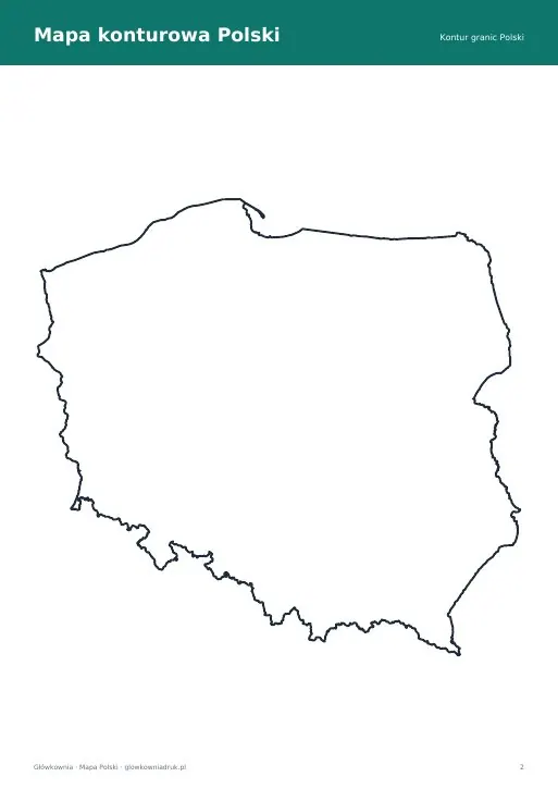 Podgląd: Mapa Polski do druku – konturowa i z województwami