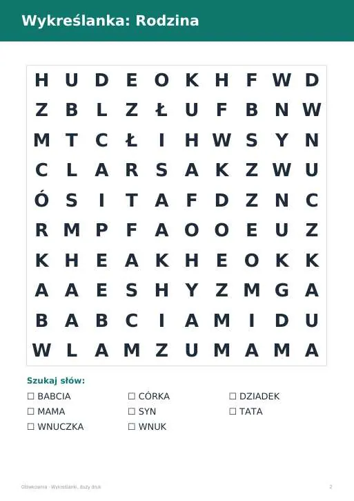 Wykreślanki dużym drukiem